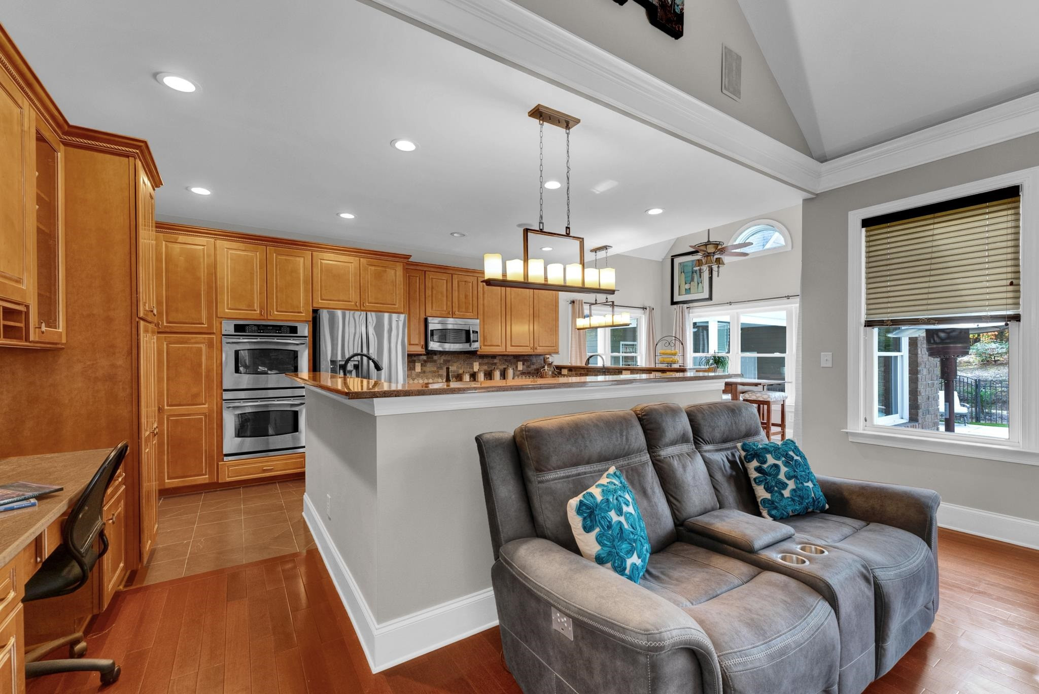 118 Citation Circle Durham, NC 27704 - Photo 13 of 67 a living room with stainless steel appliances furniture and a kitchen view