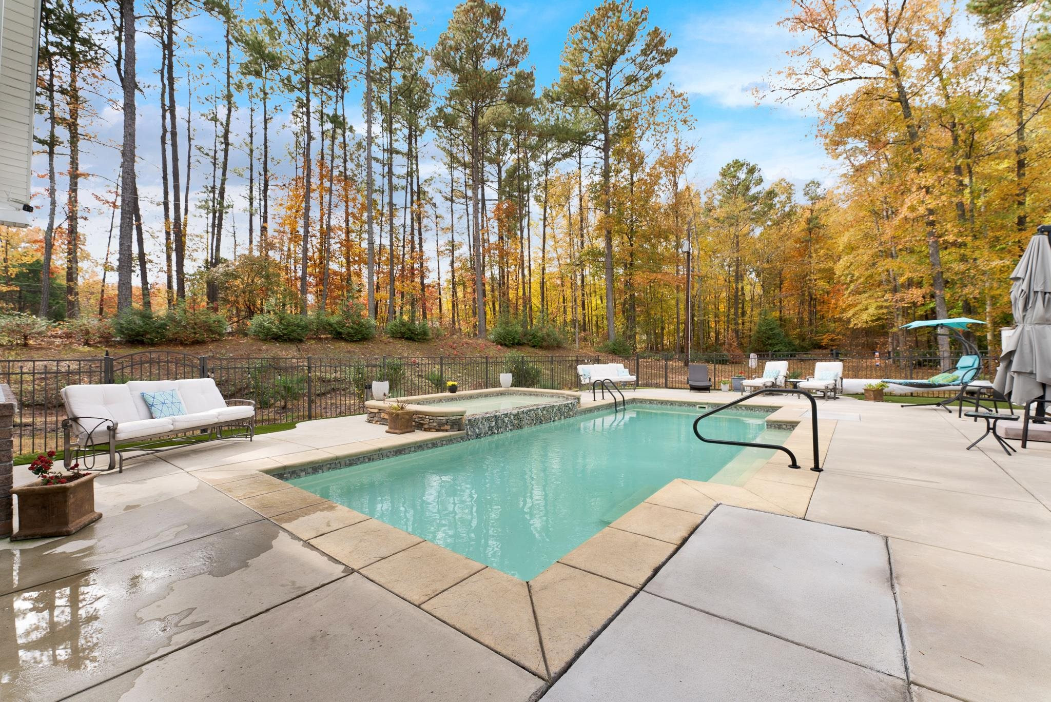 118 Citation Circle Durham, NC 27704 - Photo 45 of 67 a swimming pool with outdoor seating and yard