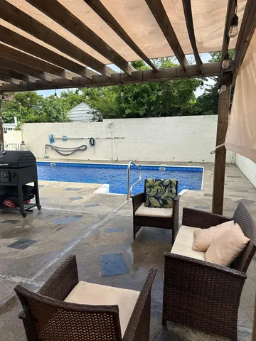 a view of outdoor space with seating