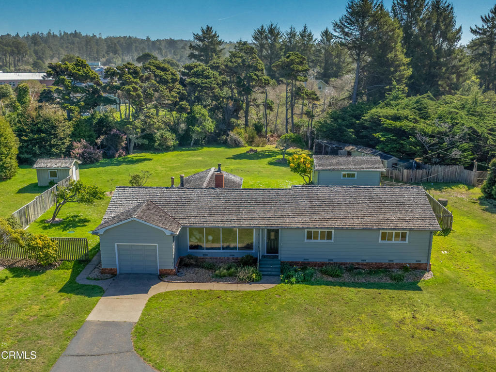 18601 Cypress Road Fort Bragg, CA 95437 - Photo 2 of 35 an aerial view of a house with swimming pool garden and patio