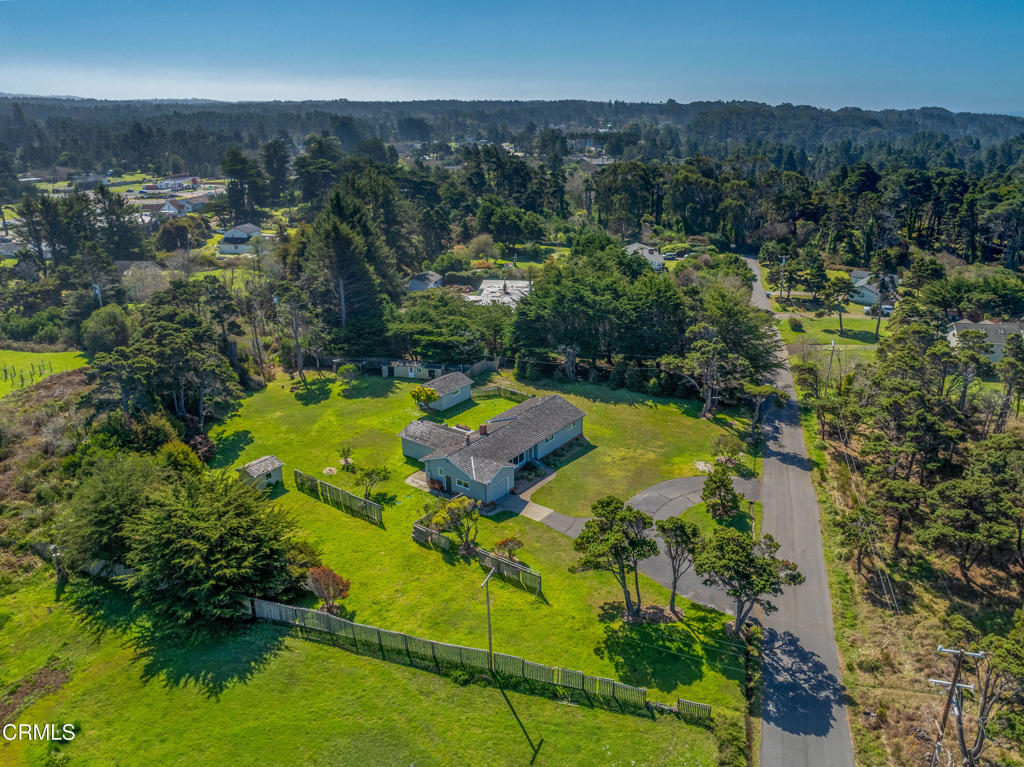 18601 Cypress Road Fort Bragg, CA 95437 - Photo 35 of 35 an aerial view of residential houses with outdoor space and trees