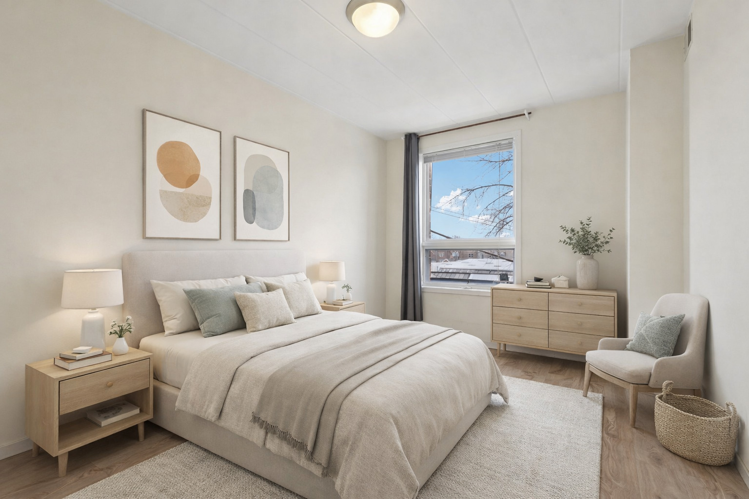 974 West 35th Place, Unit 302 Chicago, IL 60609 - Photo 8 of 22 a bedroom with a bed and a couch