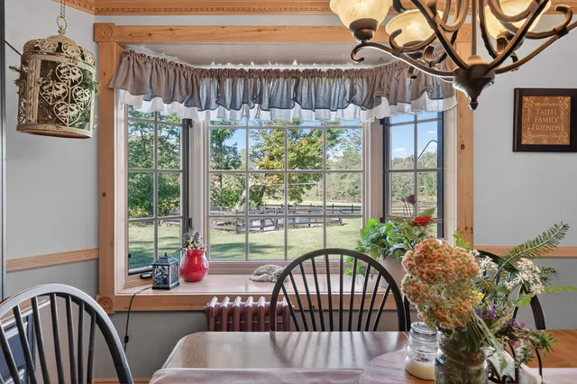 a view of a porch with furniture