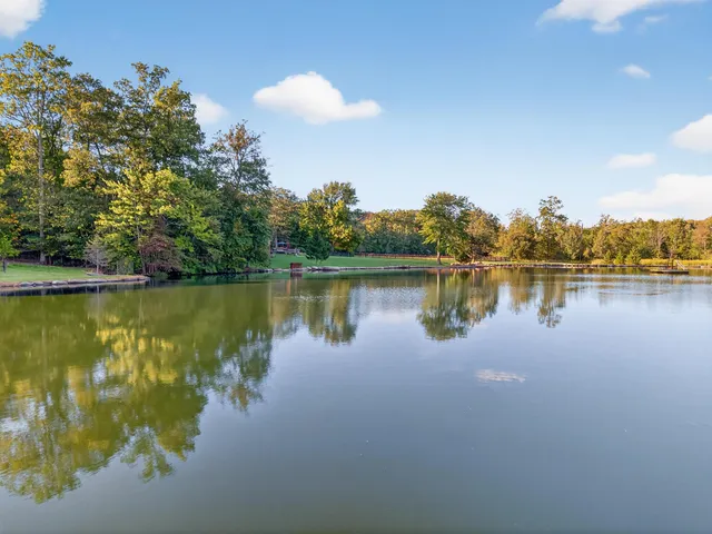 a view of a lake with houses
