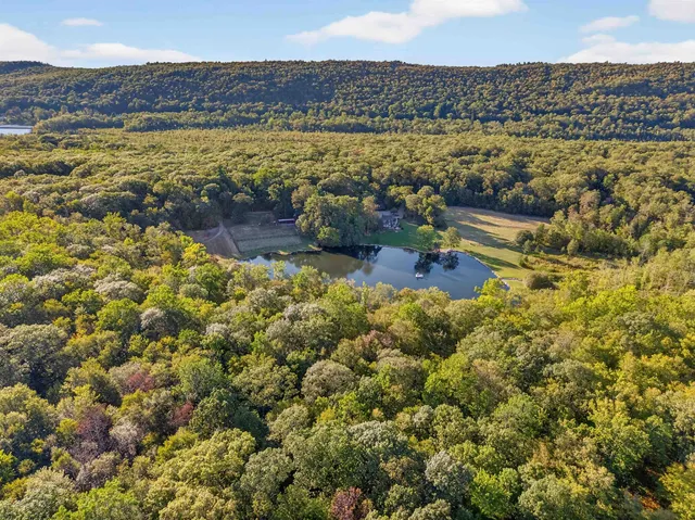 a view of a lake with a mountain