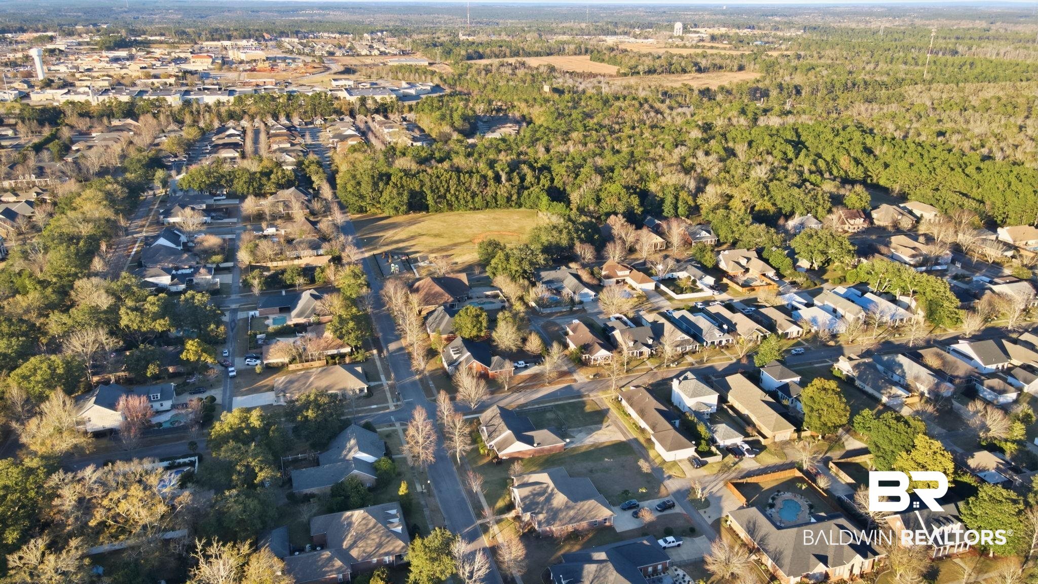 29634 St George Street Daphne, AL 36526 - Photo 45 of 47 Aerial view of property's location with nearby suburban area