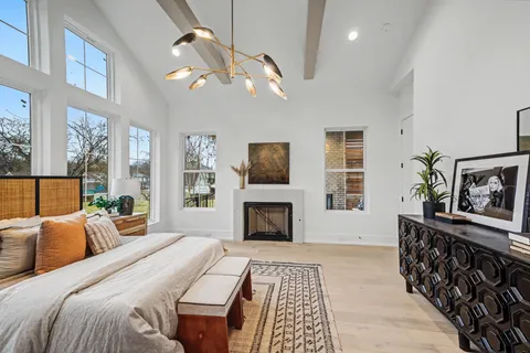 a bathroom with a sink and vanity