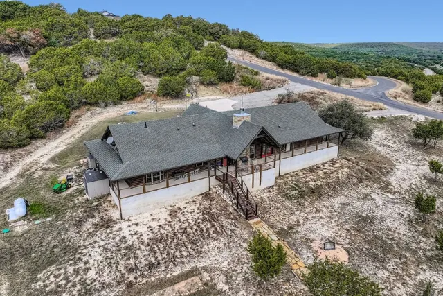 a view of a city street from a yard