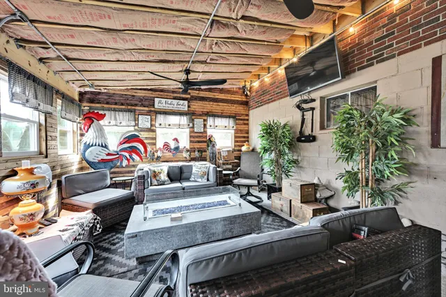 a view of outdoor space with seating area