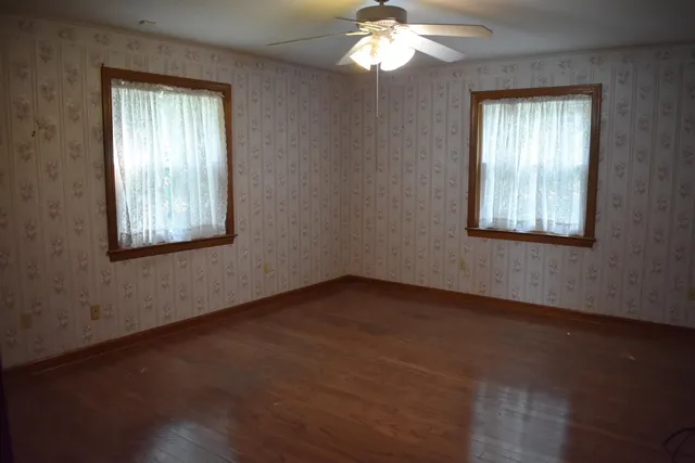 an empty room with a window