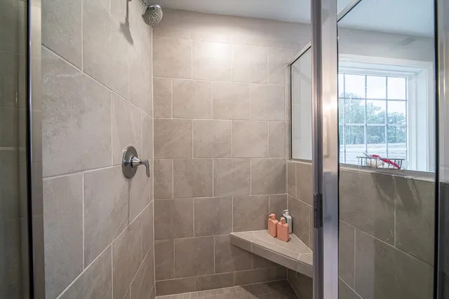 a bathroom with a shower