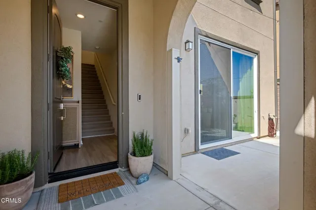 a view of an outdoor space with seating area