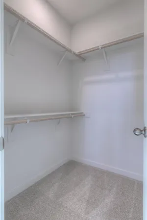 a view of an empty walk in closet