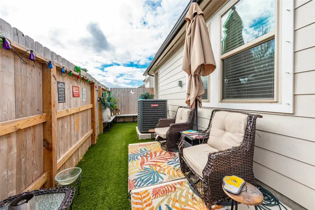 a view of outdoor space with seating area