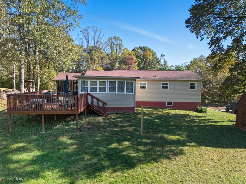1788 Ashby Ridge Road Parkersburg, WV 26104 - Photo 40 of 46 Back of house with a deck and a lawn