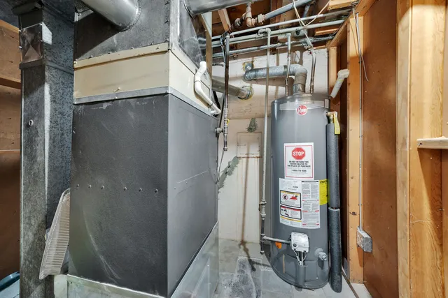 a close view of water heater room