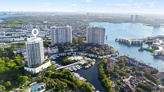 a view of a city with tall buildings