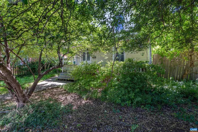 a view of backyard with green space