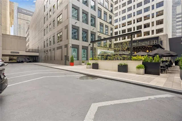 a view of a building with street