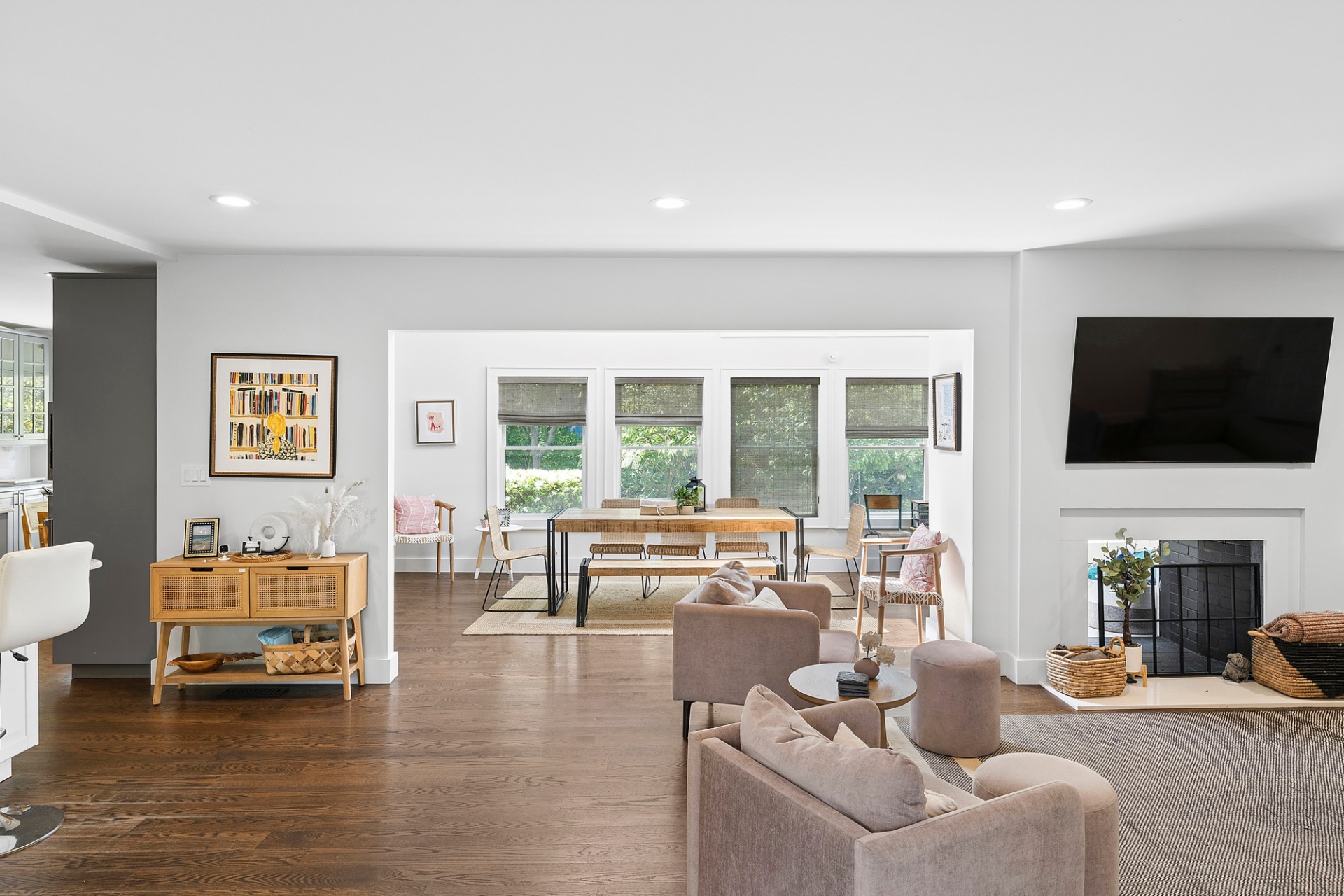 29 Petrel Road Southampton, NY 11968 - Photo 13 of 37 a living room with fireplace furniture and a flat screen tv