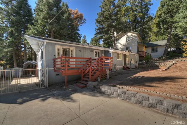 a view of a backyard and a tree