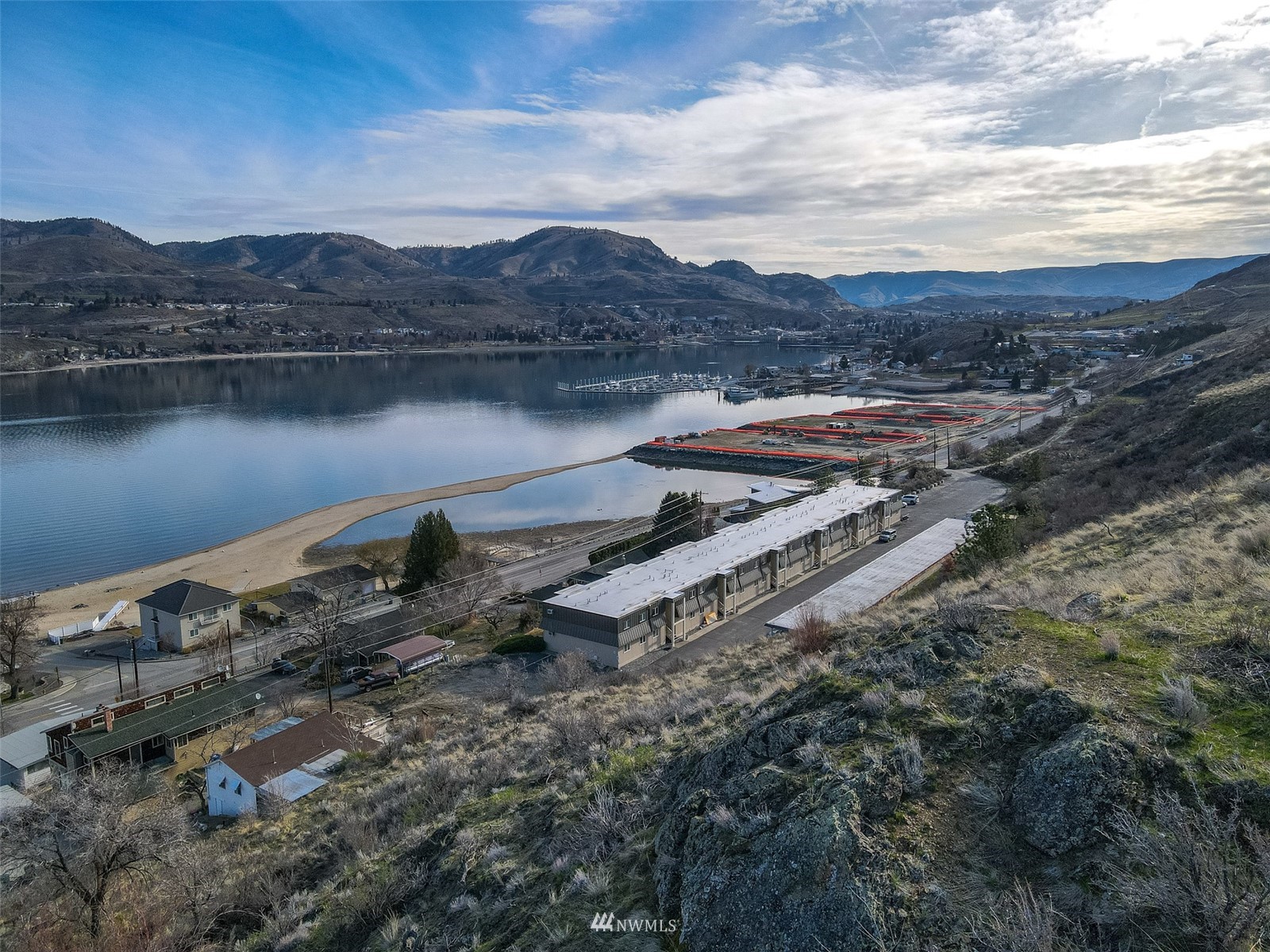 1902 West Prospect Street, Unit 112 Chelan, WA 98816 - Photo 35 of 40 a view of a lake with a mountain