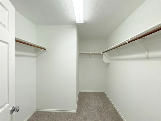 a swimming pool with trees in front of it