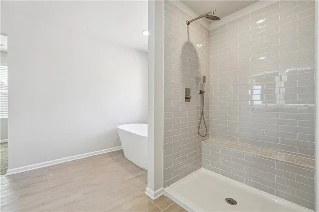 a bathroom with a shower