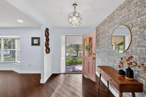 a view of livingroom with furniture and wooden floor