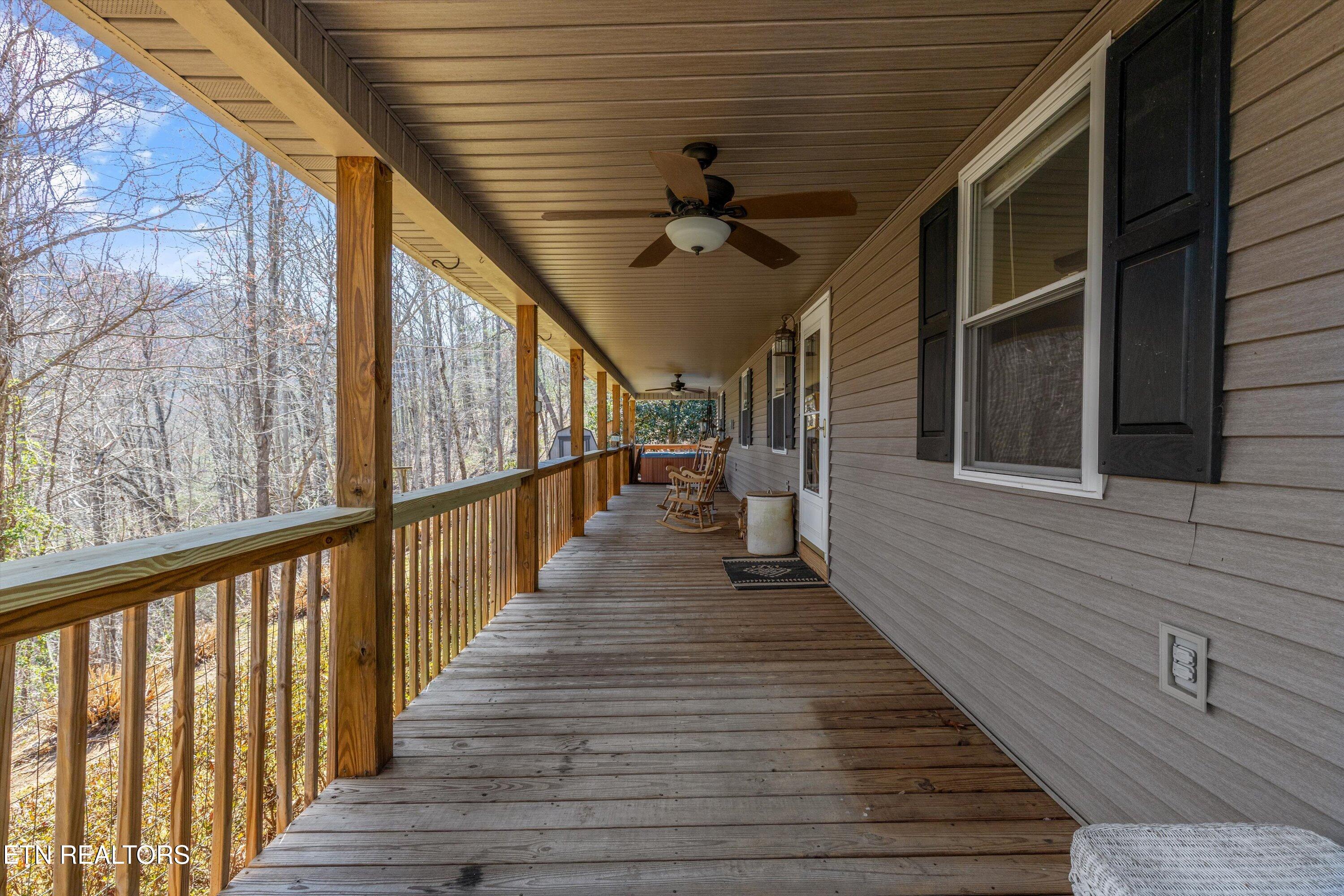 4442 Grindstone Ridge Road Pigeon Forge, TN 37863 - Photo 19 of 30 Covered Front Porch with Hot Tub
