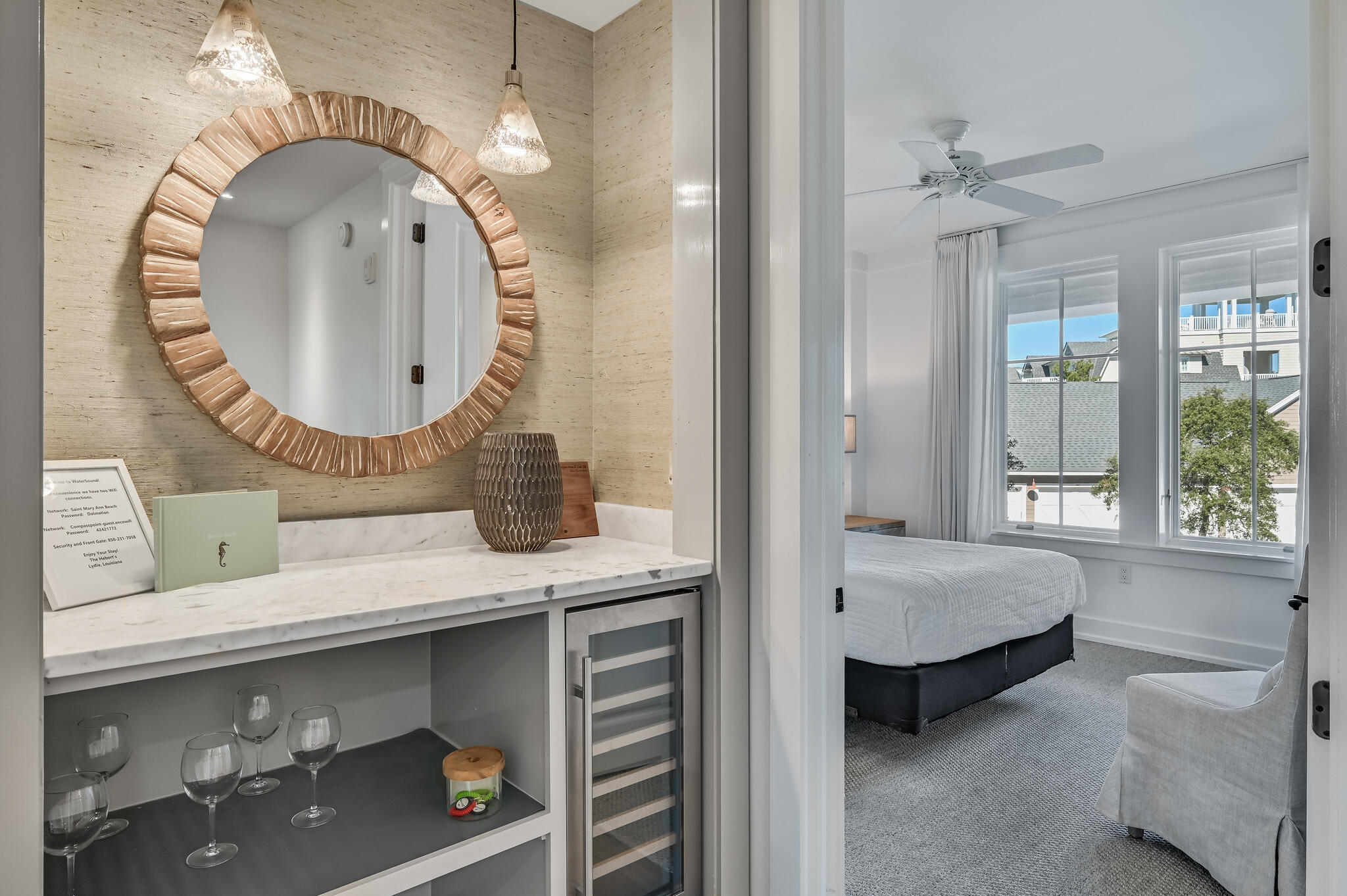 37 Compass Point Way South, Unit 108 Inlet Beach, FL 32461 - Photo 29 of 65 a bathroom with a sink and a mirror