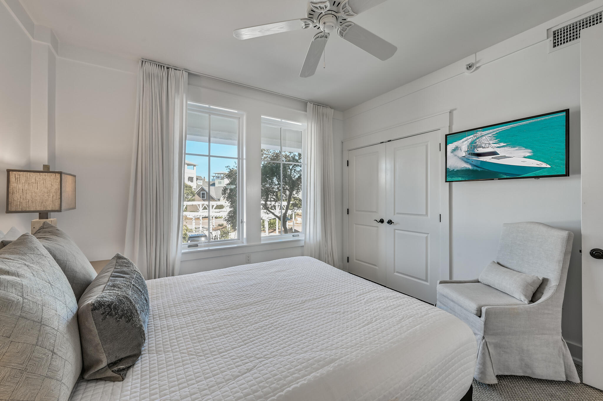 37 Compass Point Way South, Unit 108 Inlet Beach, FL 32461 - Photo 30 of 65 a bedroom with a bed and a painting on the wall