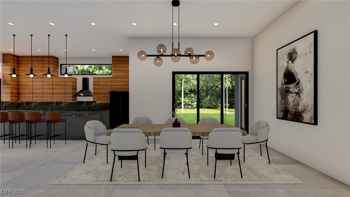 Undisclosed Address Henderson, NV 89012 - Photo 3 of 10 RENDERING. Dining room with recessed lighting with attached patio