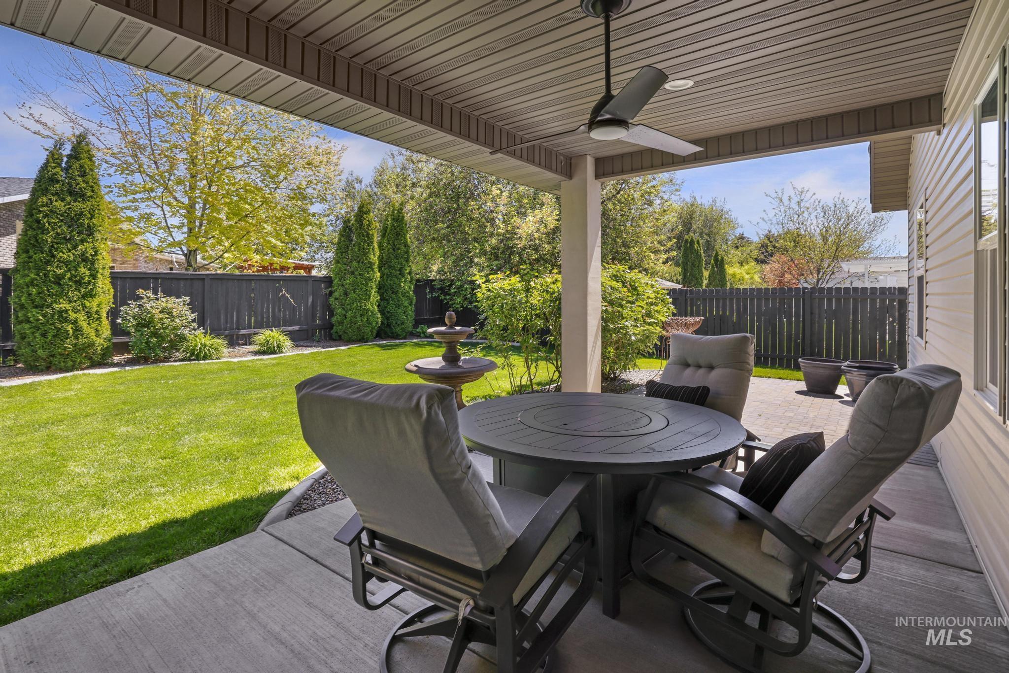 1937 Tamarack Loop Twin Falls, ID 83301 - Photo 38 of 50 Covered patio featuring a ceiling fan, concrete flooring, and a column support