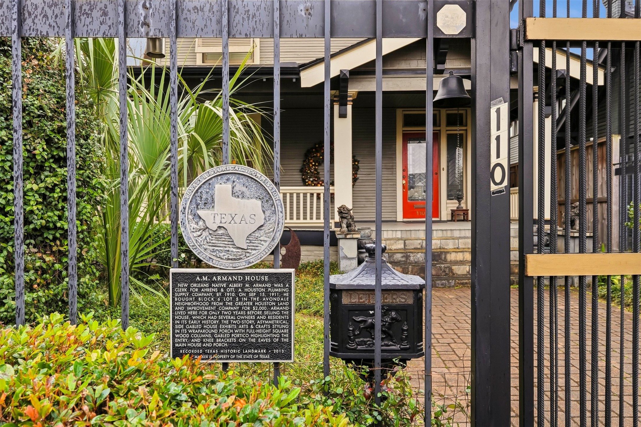 110 Stratford Street Houston, TX 77006 - Photo 6 of 40 The wrought iron fence adds elegance and security. Perfect blend of nature and comfort.