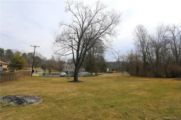 a view of a yard with a house