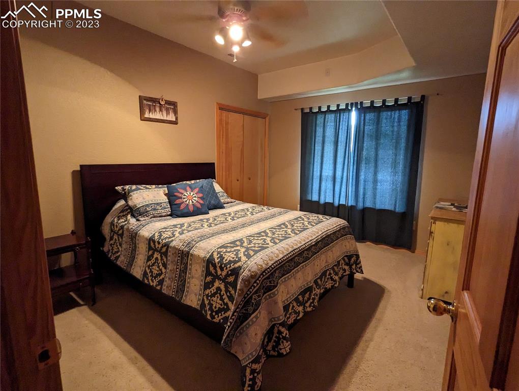 238 Aspen Circle Divide, CO 80814 - Photo 35 of 42 a bedroom with a bed and a mirror