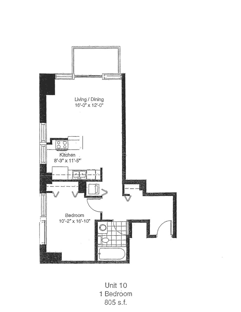 8 West Monroe Street, Unit 1410 Chicago, IL 60603 - Photo 16 of 16 a picture of floor plan