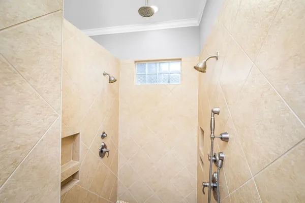 a bathroom with a shower