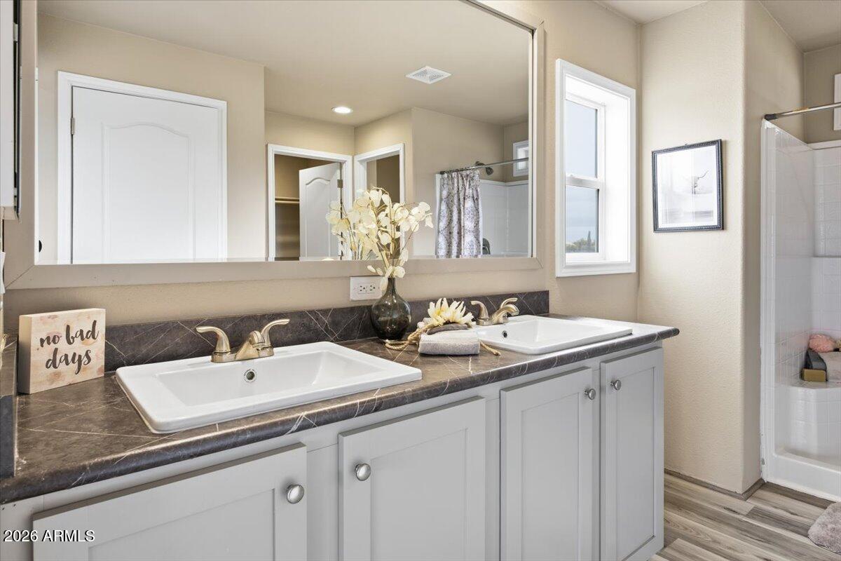 33597 South Davis Ranch Road Marana, AZ 85658 - Photo 19 of 48 a bathroom with double sink and two mirror