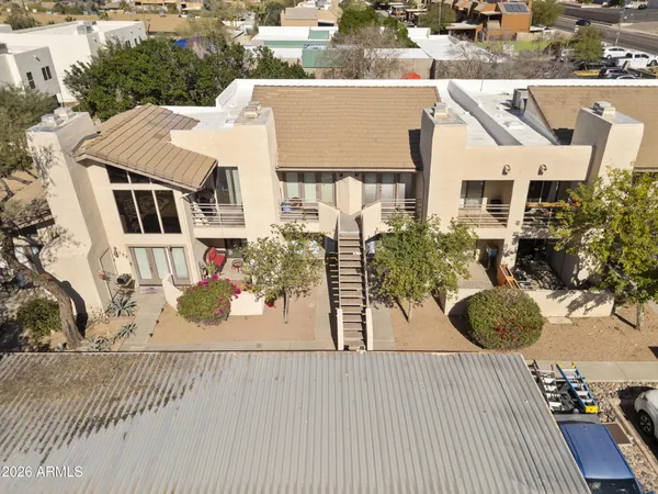 an aerial view of multiple house