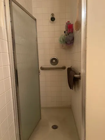 a bathroom with a shower
