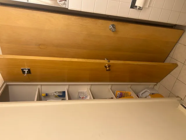 a view of a bathtub in a bathroom