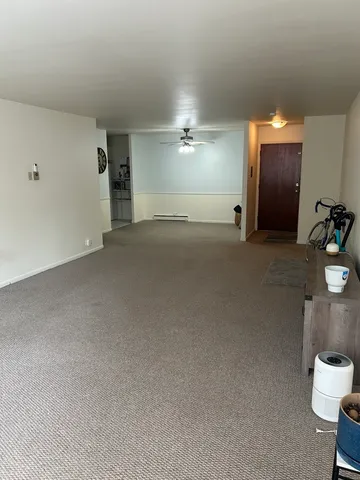 a view of a livingroom and a couch