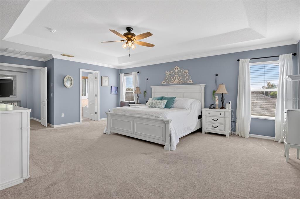 650 Setting Sun Drive Winter Garden, FL 34787 - Photo 27 of 60 a bedroom with a bed and a chandelier