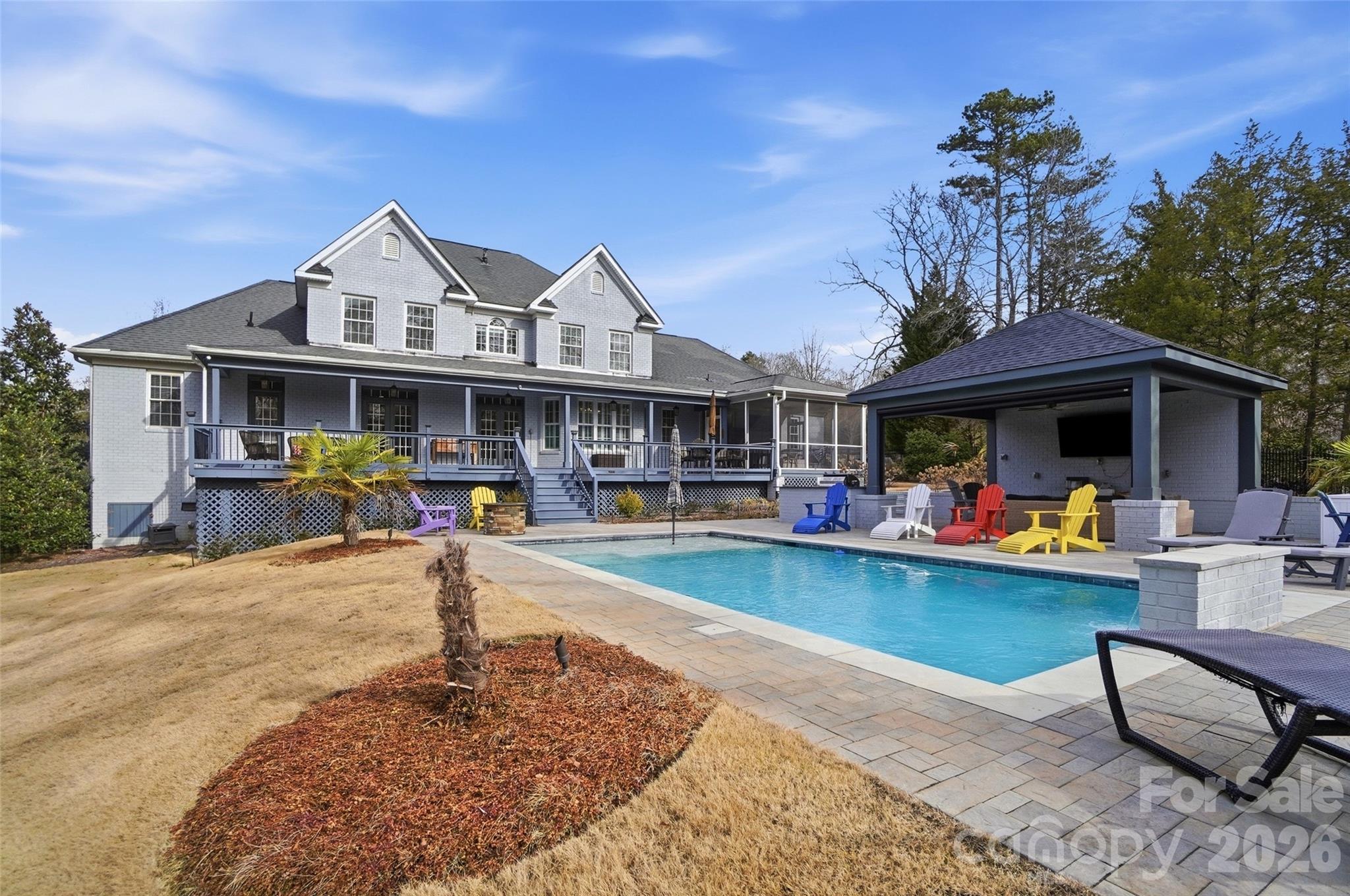704 Mayfield Court Fort Mill, SC 29715 - Photo 47 of 48 a view of a house with swimming pool and sitting area