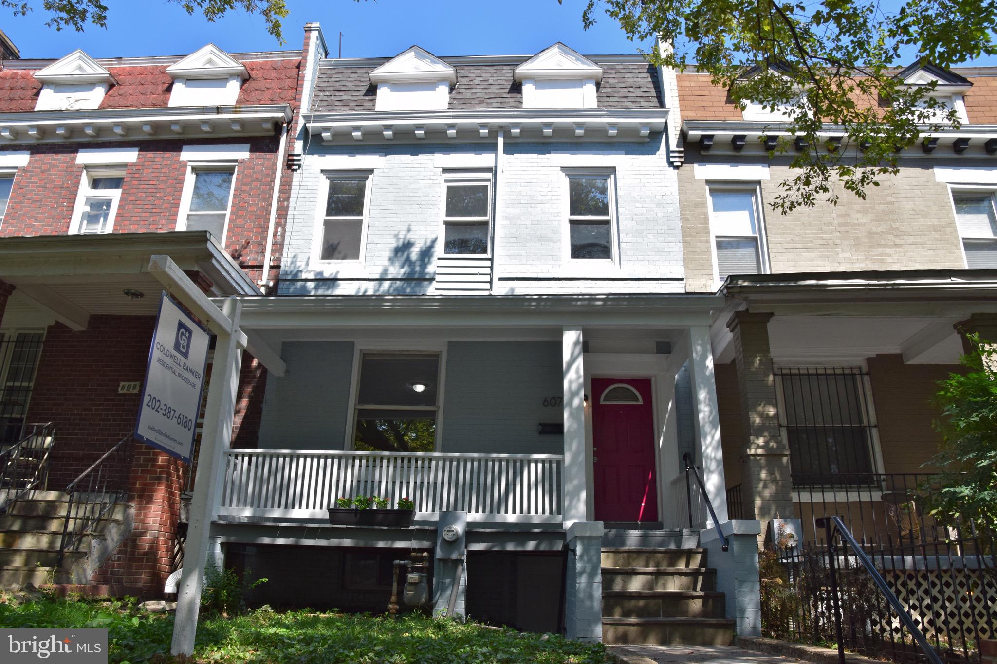 607 Columbia Road Northwest Washington, DC 20001 - Photo 1 of 48 Front elevation; separate lower level entrance