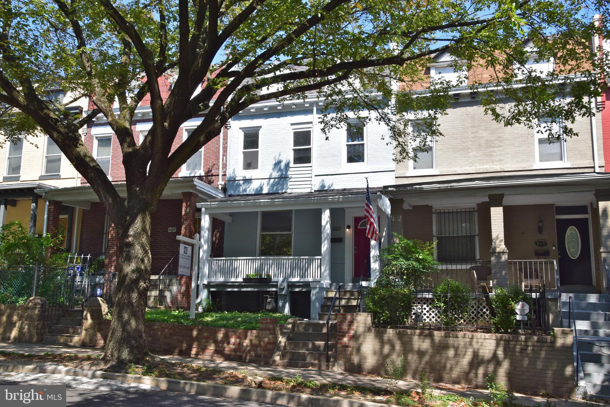607 Columbia Road Northwest Washington, DC 20001 - Photo 3 of 48 Front elevation. Pretty streetscape.