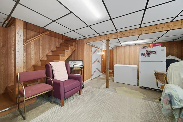 a utility room with furniture