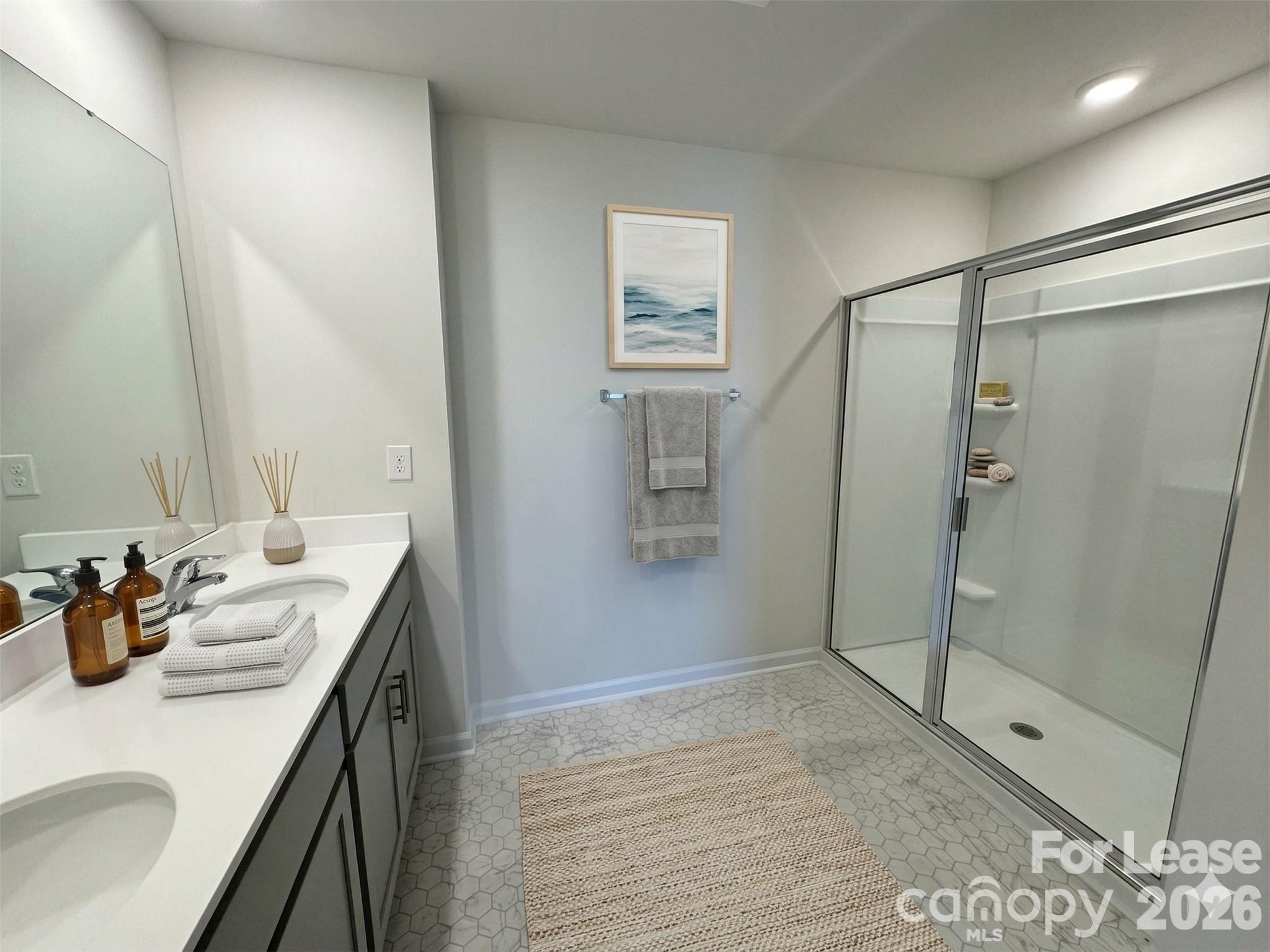 122 Old Home Road Statesville, NC 28677 - Photo 15 of 25 a bathroom with a sink double vanity and shower